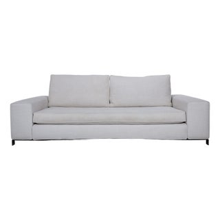 Cream Beige Fabric Williams Three-Seater Sofa from Minotti For Sale