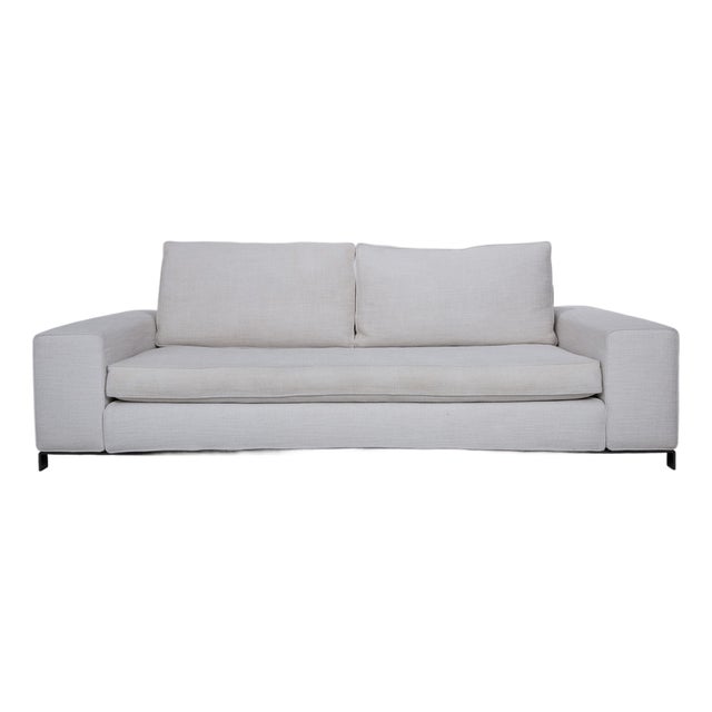 Cream Beige Fabric Williams Three-Seater Sofa from Minotti For Sale