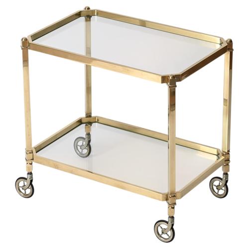 Mid-Century Modern French Bar Cart in Brass from Maison Jansen, 1970s For Sale - Image 14 of 14