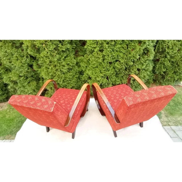Wood Set of Armchairs attributed to Jindrich Halabala for Up Závody, 1950s For Sale - Image 7 of 13