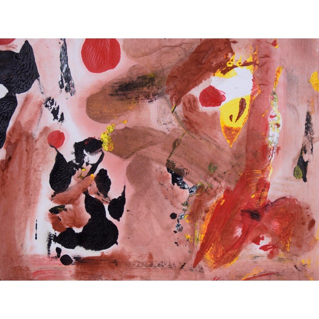 Sepia Abstract Expressionist Composition in Acrylic on Paper A bold abstract painting in in sepia-toned brush strokes and...