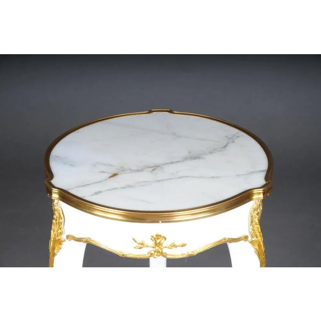 20th Century French Salon Side Table in White attributed toF. Linke For Sale - Image 3 of 12