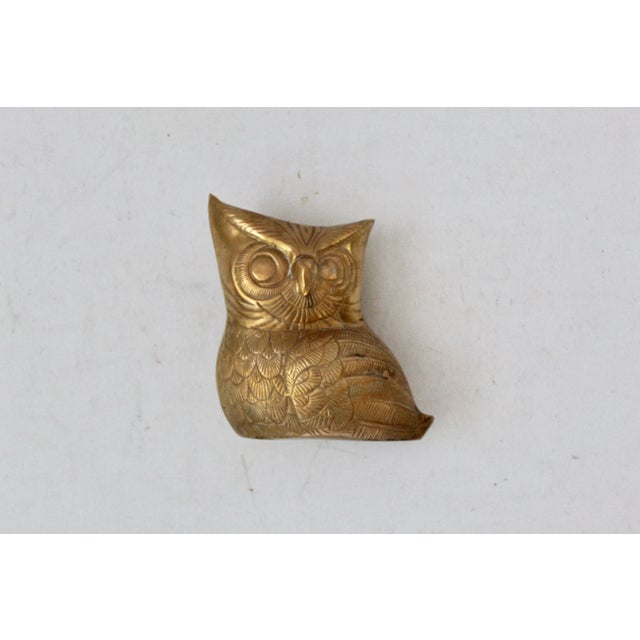 Mid-Century Modern Vintage Mid Century Large Brass Owl Sculpture For Sale - Image 3 of 9