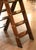 English Vintage English Walnut Four-Step Library Ladder With Brass Accents For Sale - Image 3 of 9