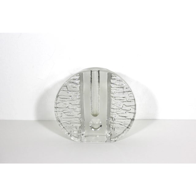 Beautiful modernist glass or crystal bud vase by Walther Glus, called “Solifleur”. Made in Germany in the sixties. The...