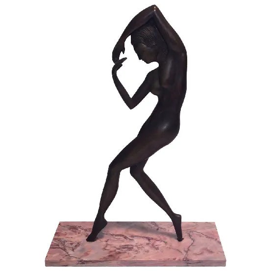 This female nude bronze is characteristic in form to the works of Art Deco Chicago Sculptor Emory Pius Seidel who formed...