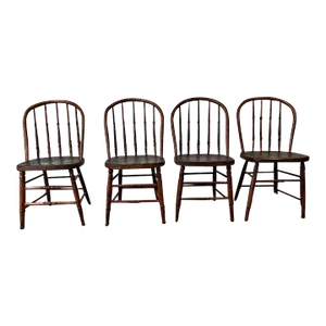 19th Century Set of Four Early American Style Windsor Dining Chairs
