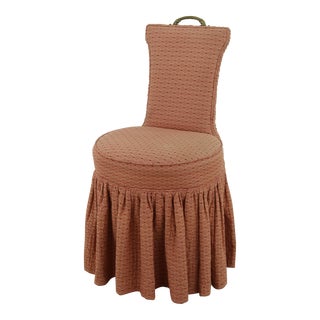 French Style Custom Pink Upholstered Boudoir Chair For Sale