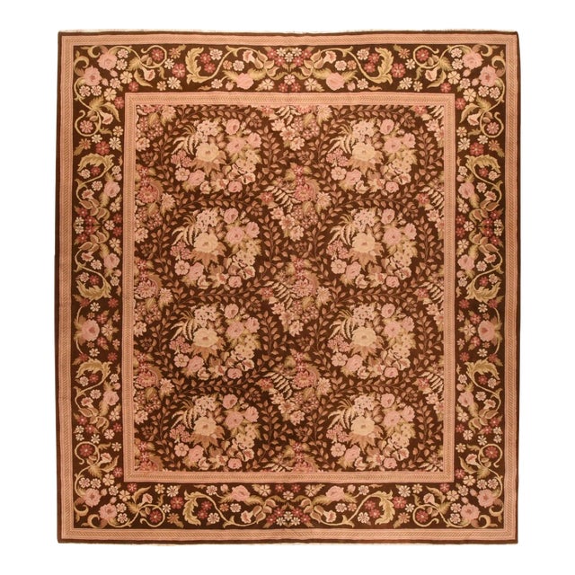 Contemporary Savonnerie Rug 11'3'' x 12'4'' For Sale