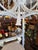 Here is a Wrought Iron Chandelier very well made. Crystals are removable and either lamp glass plates or shades could be...