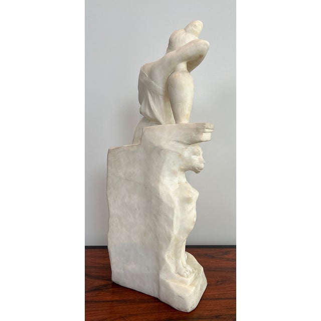 Early 19th Century Carrara Marble Sculpture of a Romantic Young Girl with a Signed Jug For Sale - Image 12 of 12