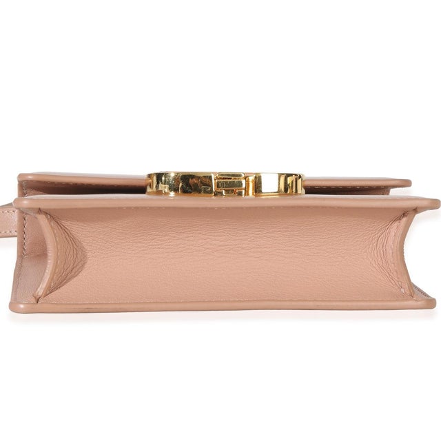 2020s Light Pink Smooth Calfskin Micro 30 Montaigne Flap Bag For Sale - Image 5 of 9