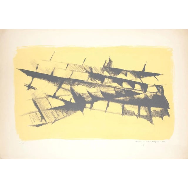 Abstract Composition - Original lithograph nu M. Celiberti - 1961 1961 For Sale