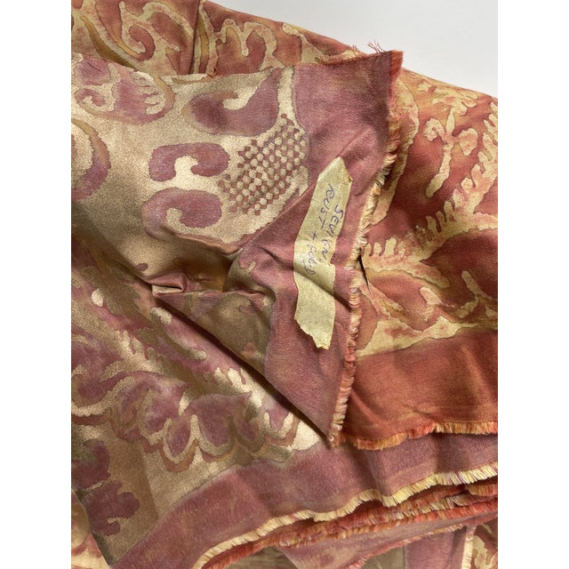 2000 - 2009 Authentic Mariano Fortuny “Sevigne” Rust and Gold Textile - 6 Yards For Sale - Image 5 of 8