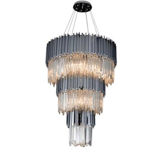 Collection Jupiter Chandelier in Metal and Crystal by Jago For Sale