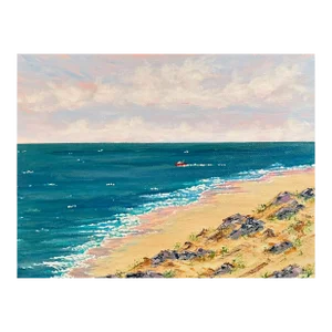 "Boat Day" Contemporary Original Seascape Painting by Deb Bossert