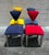 Mid 20th Century Suede Ettore Sottsass Memphis Style Chairs - Set of 4 For Sale In West Palm - Image 6 of 8