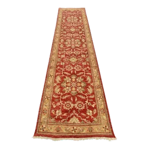 Ziegler Runner 3’1” X 12’10” Red Wool Traditional Hand-Knotted Oriental Rug
