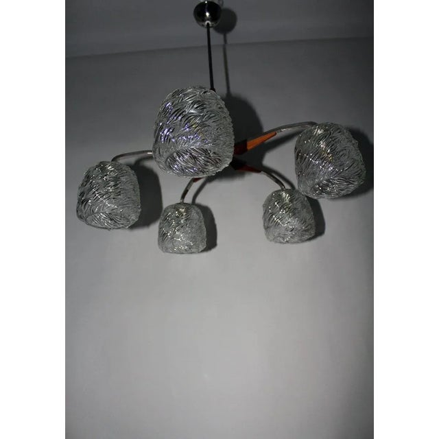 Metal Five-Arm Chandelier from Rupert Nikoll, 1960s For Sale - Image 7 of 8
