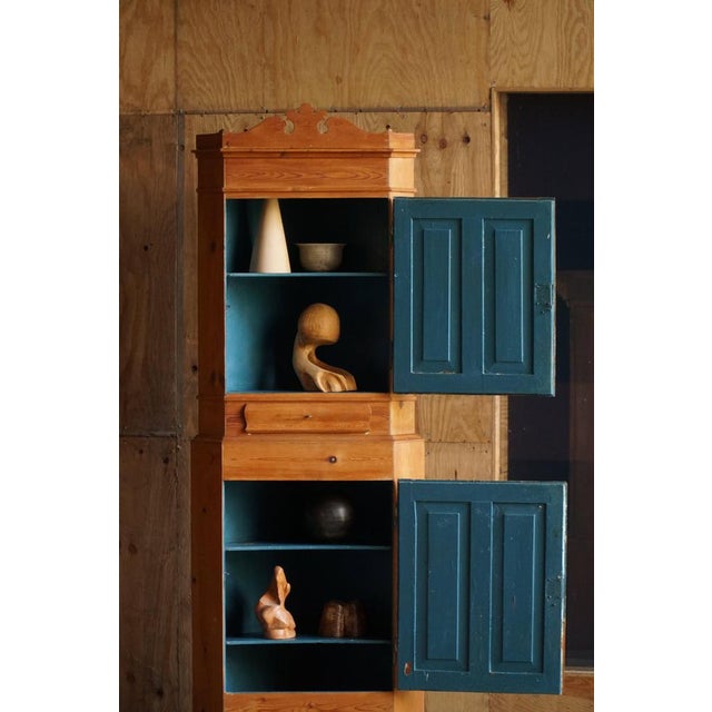 Antique Two-Part Pine Corner Cabinet For Sale - Image 12 of 18