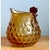 Vintage Amber Glass Chicken Pitcher For Sale - Image 4 of 12