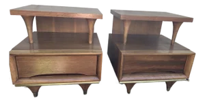 1960s Kent Coffey the Elegante Nightstands With Drawer - A Pair