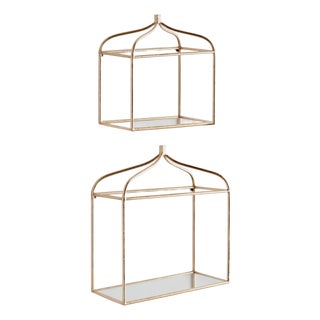 Abbey Mirrored Wall Shelves, Set of 2 For Sale