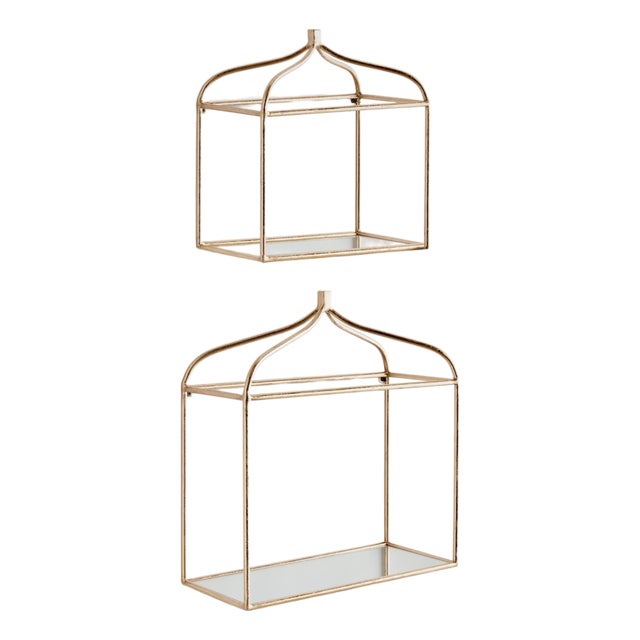 Abbey Mirrored Wall Shelves, Set of 2 For Sale