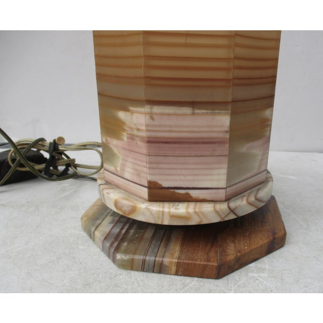Art Deco Vintage Art Deco Banded Onyx Lantern For Sale - Image 3 of 9