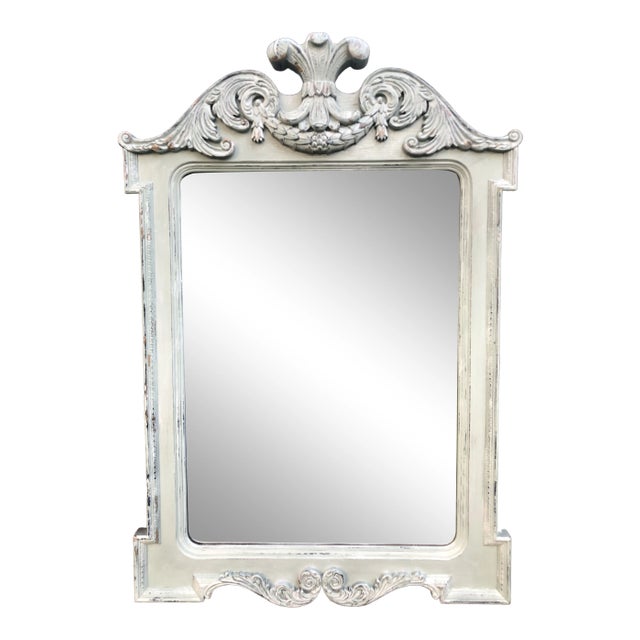 Distressed Lacquer Lexington Camden Wall Mirror For Sale
