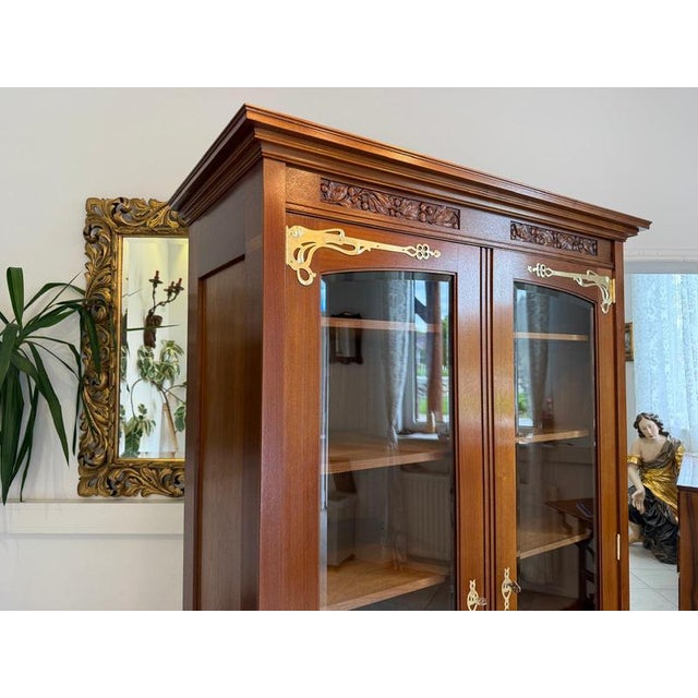 Antique Art Nouveau Glass Display Cabinet, 1920s For Sale - Image 12 of 18