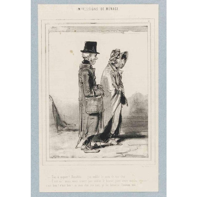 Paul Gavarni, Impressions of Ménage, Plate 17, Mid-19th Century, Lithograph For Sale - Image 3 of 3