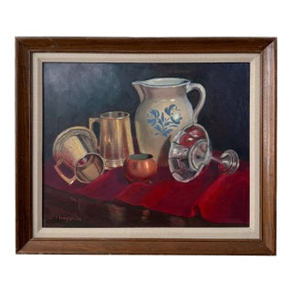 1980s Oil on Canvas Still Life | Signed Marjorie Hodgson For Sale