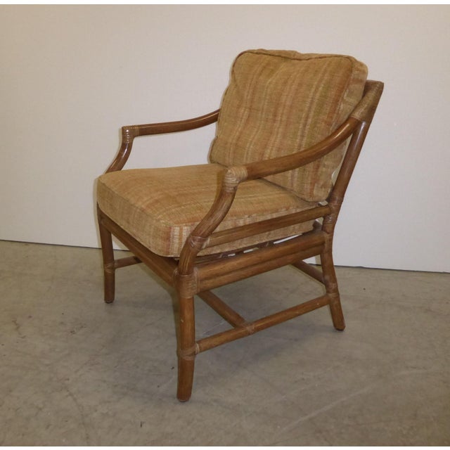 Vintage Mid Century Modern McGuire Tan Stripped Bamboo ...