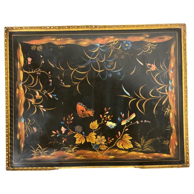 Theodore Alexander Vintage Theodore Alexander Hand-Painted Chinoiserie Three-Drawer Accent Chest With Brass Gallery For Sale - Image 4 of 12