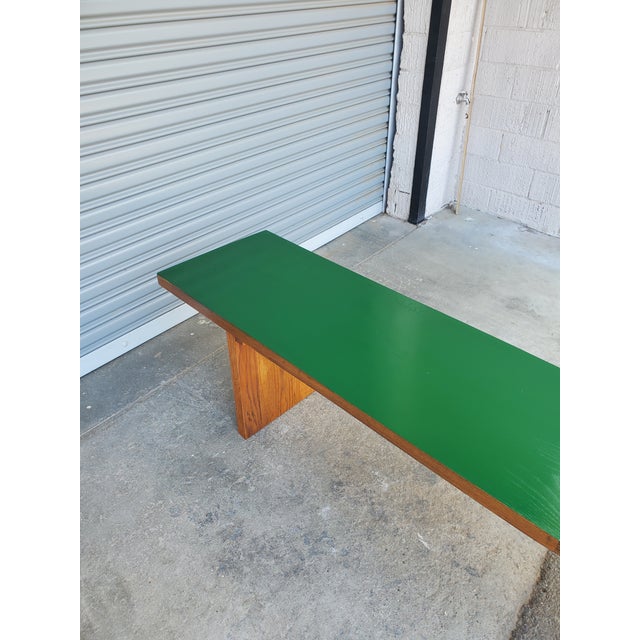Vintage Solid Oak Bench For Sale In Los Angeles - Image 6 of 10