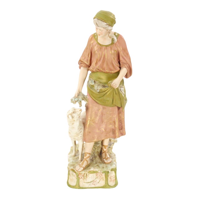 Early 20th Century Hand Painted / Gilt Decorated Porcelain Decorative Sculpture For Sale