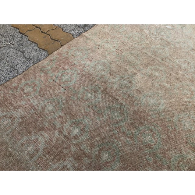 Tan Oushak Handmade Decorative Small Rug For Sale - Image 8 of 11