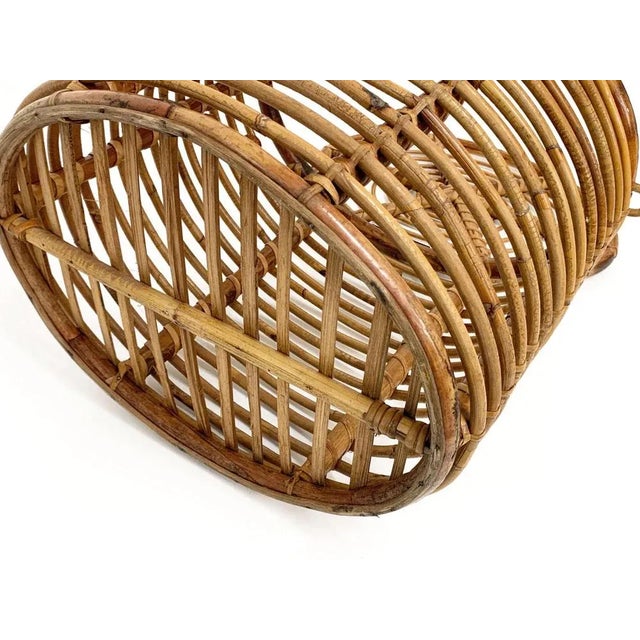 Mid-Century Italian French Riviera Bamboo & Rattan Basket, 1950s For Sale - Image 11 of 16
