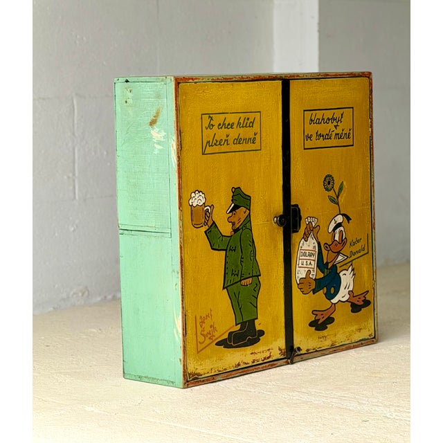 Mid-Century Hand-Painted Cabinet, Former Czechoslovakia, 1970s For Sale - Image 14 of 18