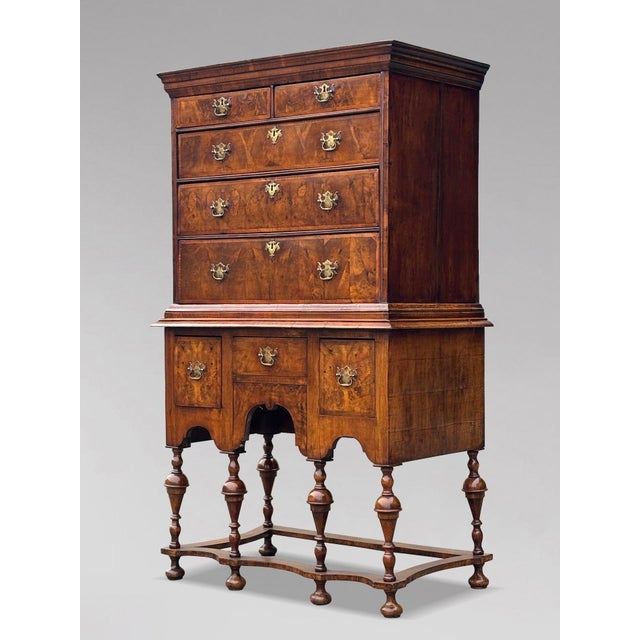 Antique Queen Anne Walnut Chest on Stand, 1710 For Sale - Image 4 of 12