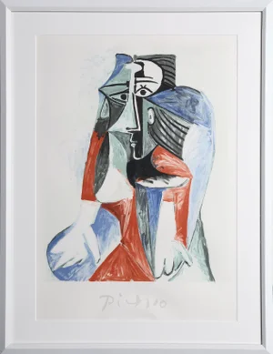 1980s "Femme Assise" Lithograph After Pablo Picasso