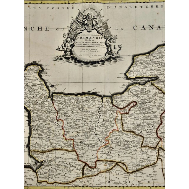 White The Normandy Region of France: A 17th C. Hand-Colored Map by Sanson and Jaillot, 1695 For Sale - Image 8 of 12