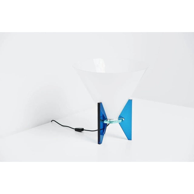 Blue Otero Table Lamp attributed to Rodolfo Dordoni for Fontana Arte, 1986 For Sale - Image 8 of 9