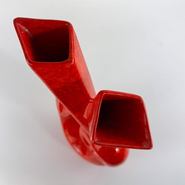 Ceramic Vintage Red Glaze Ceramic Vase by Roberto Rigon for Bertoncello, 1970s For Sale - Image 7 of 11