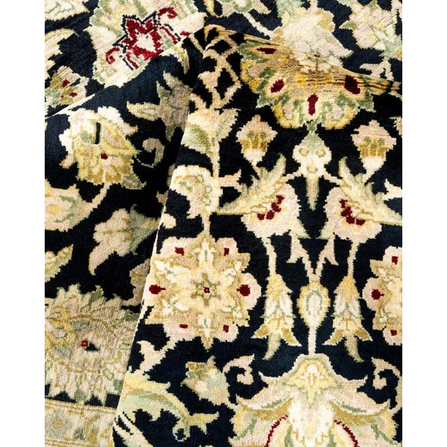 Textile Mogul, One-of-a-Kind Hand-Knotted Area Rug - Black, 4' 2" x 6' 4" For Sale - Image 7 of 8