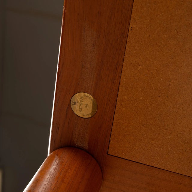 Wood 1970s Haslev Teak Console Table With Slate Tile Top - Made in Denmark For Sale - Image 7 of 10