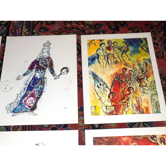 Mid-Century Modern Vintage Mid 20th Century Abstract Marc Chagall Lithographs - Set of 6 For Sale - Image 3 of 8