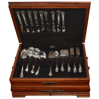 Towle Sterling Silver Flatware Set Chippendale Pattern 39 Pieces For Sale