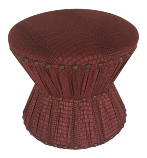 Leather Embossed Hourglass Stool
